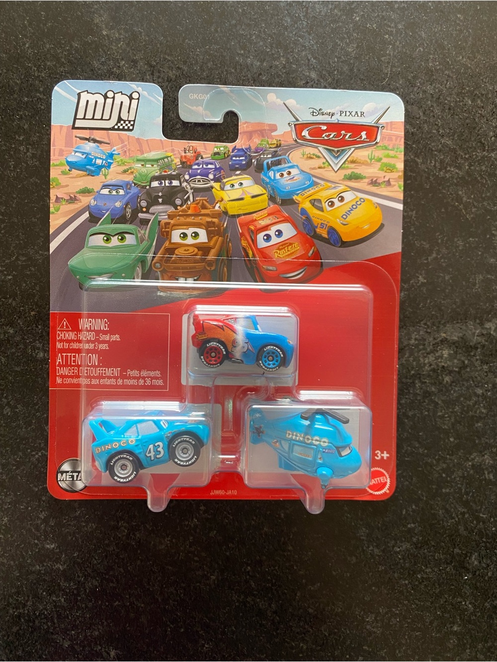 Disney Pixar cars mini racers  transforming lightning McQueen, rotor turbosky